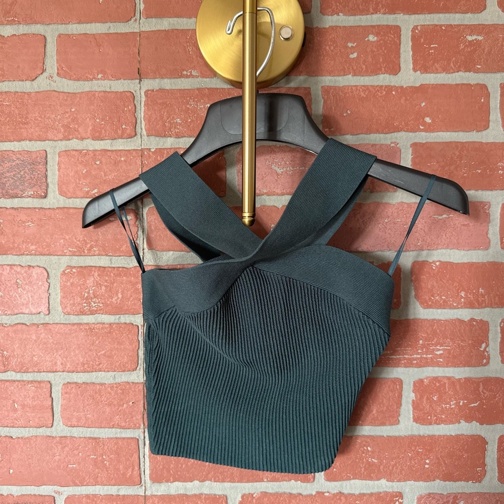 Babaton green Ribbed Tank Top